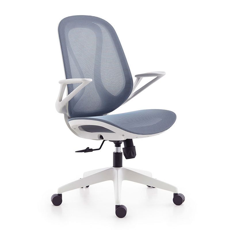 Contemporary Desk Chair Mesh Chair Mid-Back Chair with Wheels