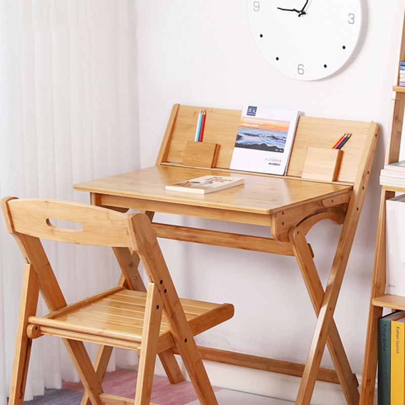 Wood Lap Desk and Chair Kids Writing Desk in Natural Child Desk