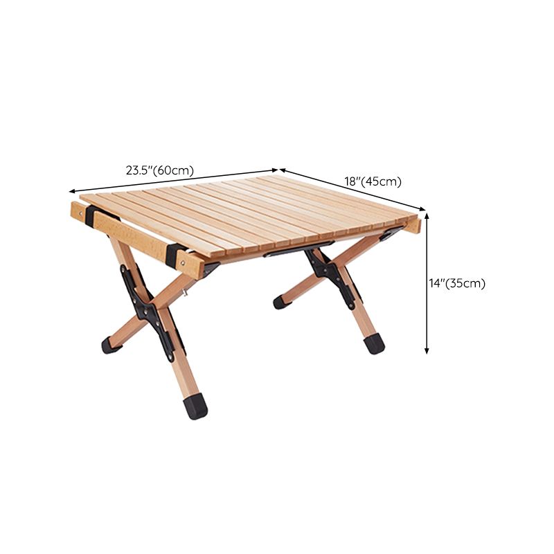 Contemporary Patio Table Rectangle Beech Foldable Camping Table