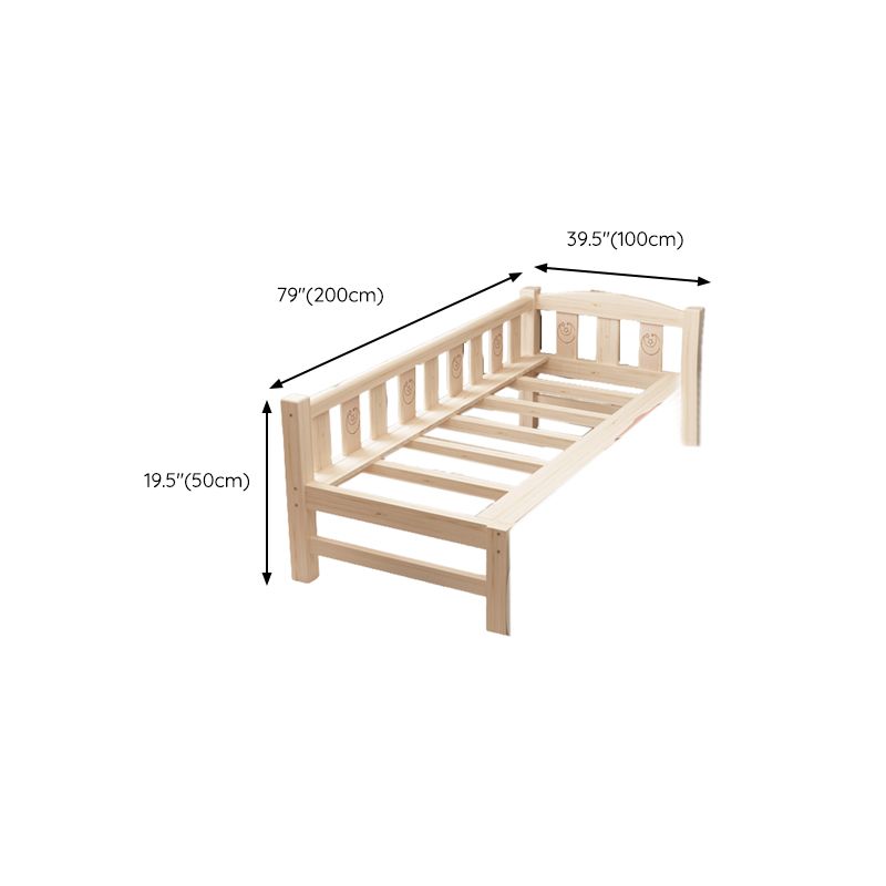 Modern Nursery Crib with Guardrail Washed Natural Wood with Mattress Nursery Bed