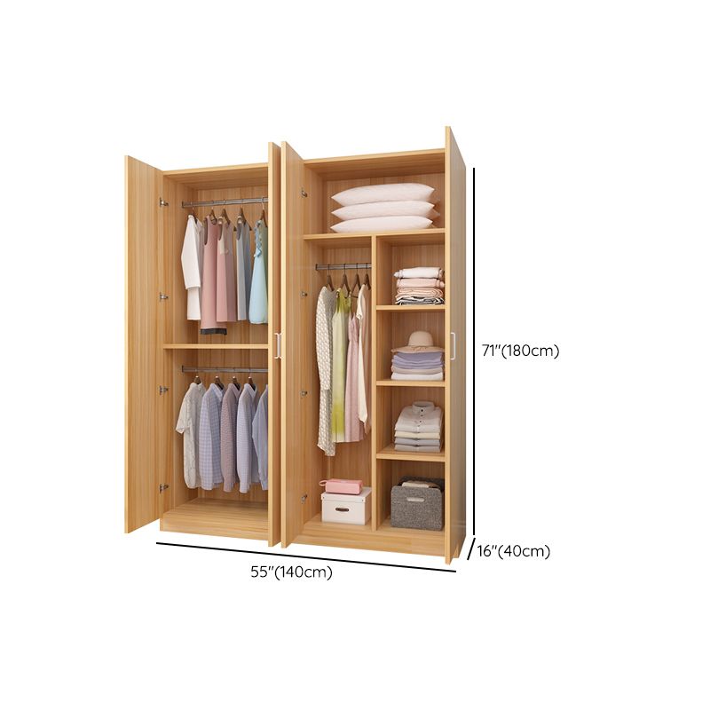 Modern Style Wardrobe Closet Manufactured Wood Shelved Kids Closet with Garment Rod