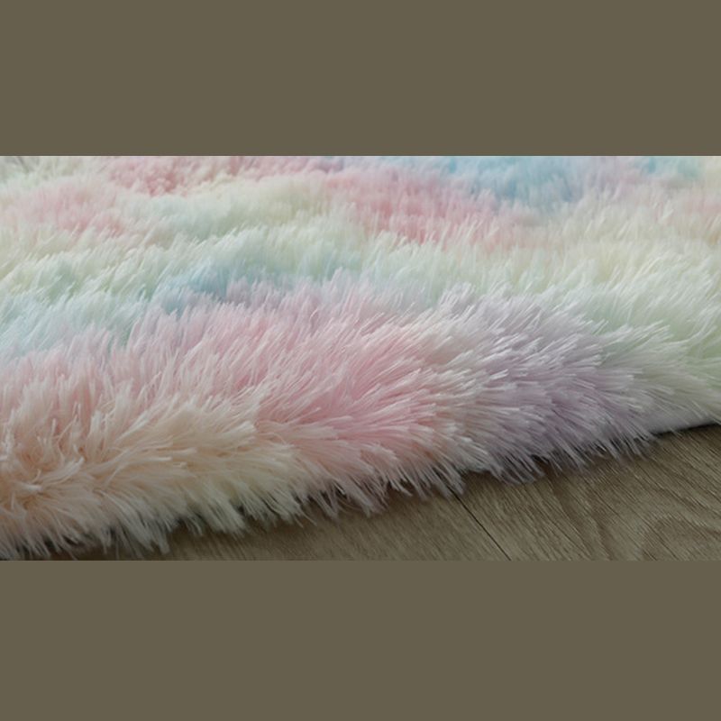 Creative Tie Dye Printed Rug Trendy Area Rug Polyester Non-Slip Backing Shag Carpet for Home Decor