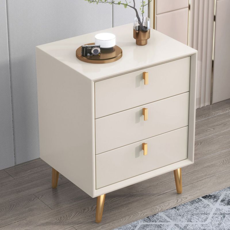 3-Drawers Night Table Modern Solid Wood Nightstand ,23.6" Tall