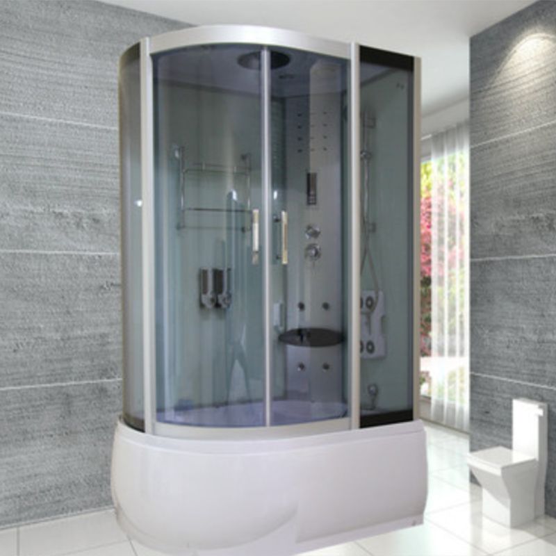 Double Sliding Tub & Shower Kit Home Tempered Glass Tub & Shower Kit