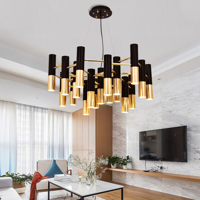 Sitting Room Postmodern Metal Chandelier Lighting Fixture Balck-gold Chandelier Pendant Light