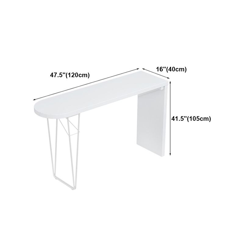 Solid Wood Bar Table Contemporary Bar Table with Sled Base in White