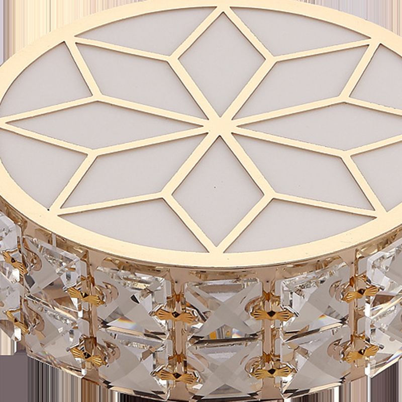 Modern Crystal Flush Mount Light Fixtures 1-Light LED Flush Mount with Hole 2-3.5'' Dia