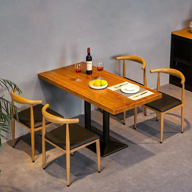 Solid Wood Dining Set 1/4/5 Pcs Industrial Dinette Set for Home