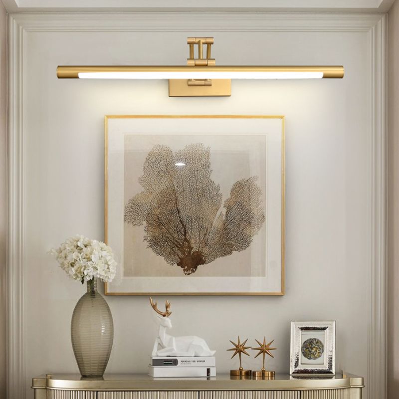 Estilo de lujo moderno Cilíndrico Flush Monte Murón Splusa de cobre Luces de tocador montada en la pared en acabado de oro