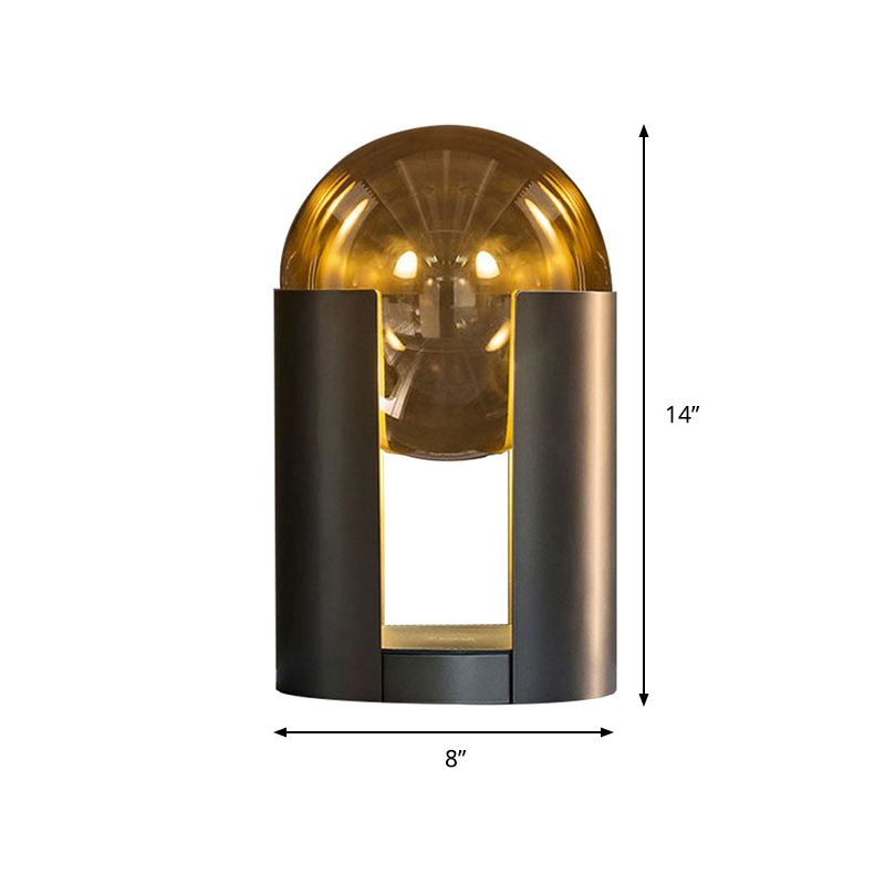 Cylindrical Desk Lamp Contemporary Metal 1 Head 8"/10" Wide Gold Task Lighting for Bedroom