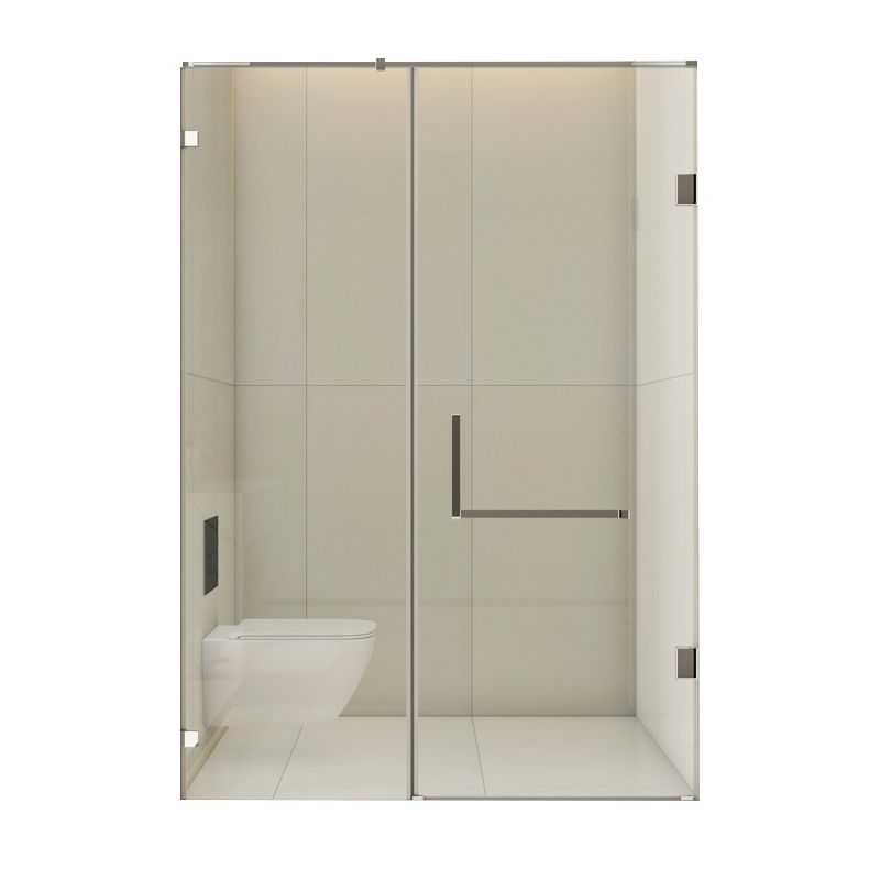 Minimalist Semi Frameless Door Hinged Tempered Glass Shower Door