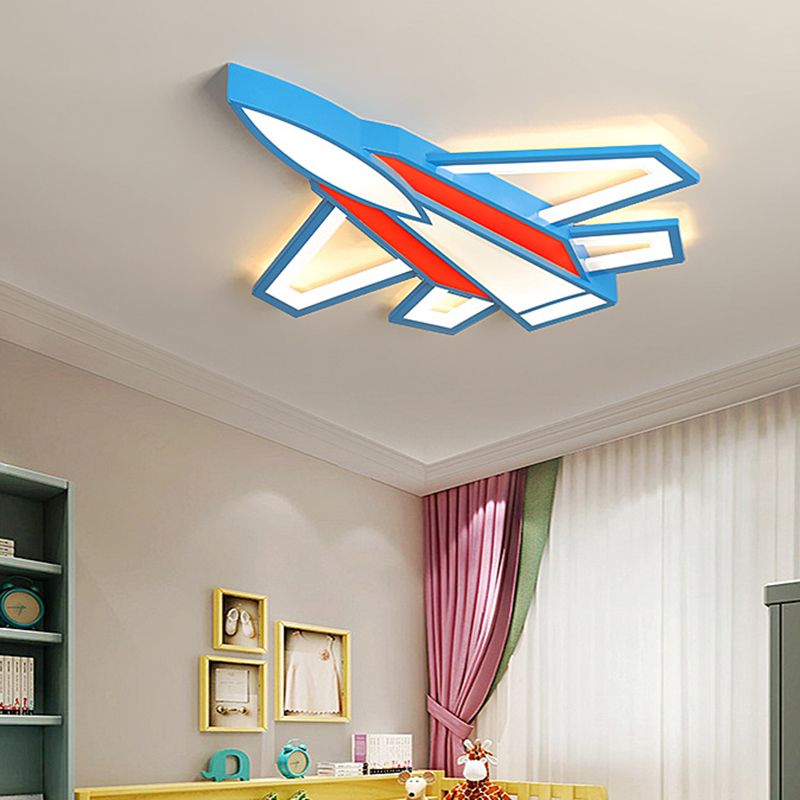 Airplane Flush Mount Light 1 Light Metal Cartoon Flush Mount Spotlight for Children Bedroom