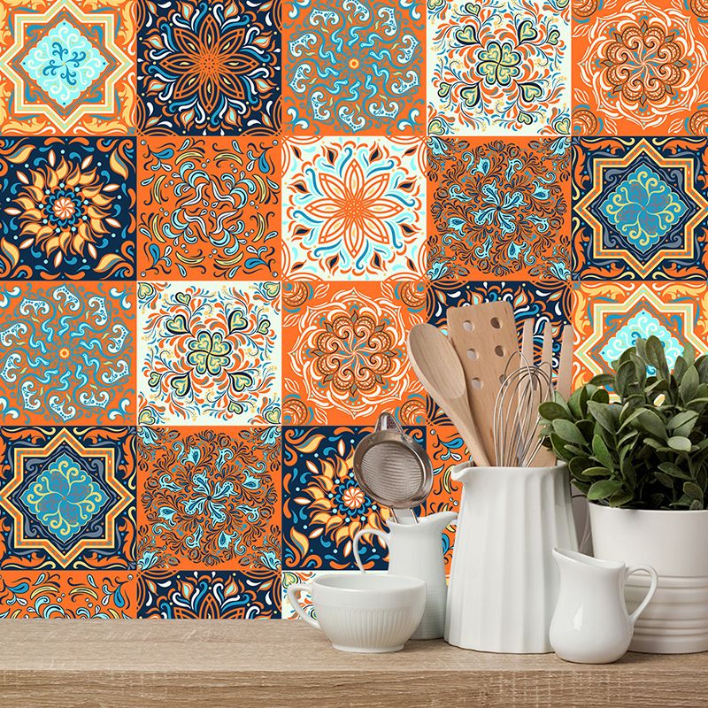 10 Pcs Mandala Wallpapers Peel and Paste Bohemian Kitchen Wall Decoration, 9.7-sq ft