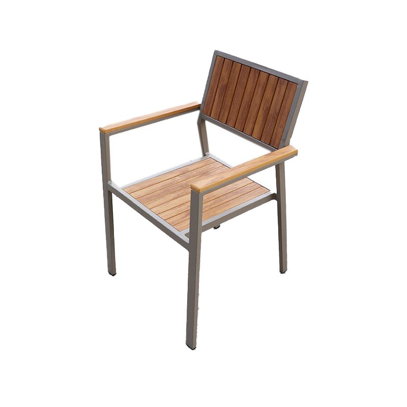 Modern Dining Side Chair Stacking Outdoor Bistro Chairs with Arm