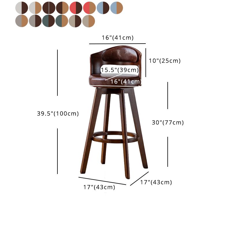 Contemporary Style Low Back Barstools with Cushion Upholstered Bar Stools