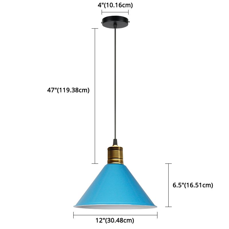 Metaal taps toelopend hangende licht Noordse moderne stijl 1 lichte restaurant plafond hanglamp