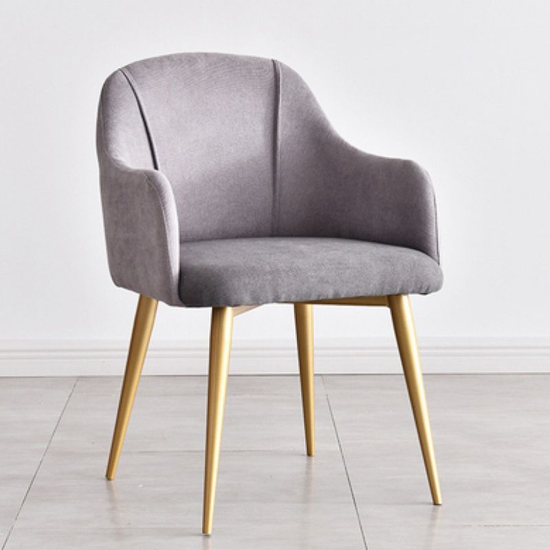 Velvet Upholstered Dining Chair Modern Parsons Furniture with Gold Legs in Matte Finish