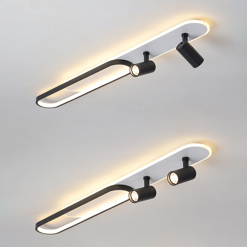 Eigentijdse LED-plafondlamp met inbouwverlichting voor woonkamer