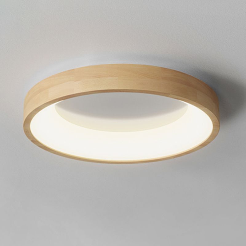 Japanese Style LED Wooden Ceiling Light Circle Shape Ceiling Lamp for Bedroom