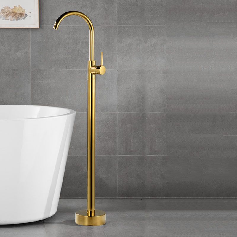 Contemporary Brass Freestanding Bathtub Faucet with 1-Handle Bathtub Faucet