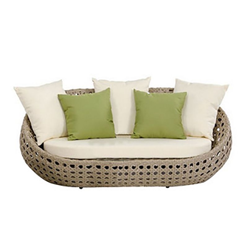 Willow Vine Outdoor Sofa Arc Shape Contemporary Style Seating in Light Wood