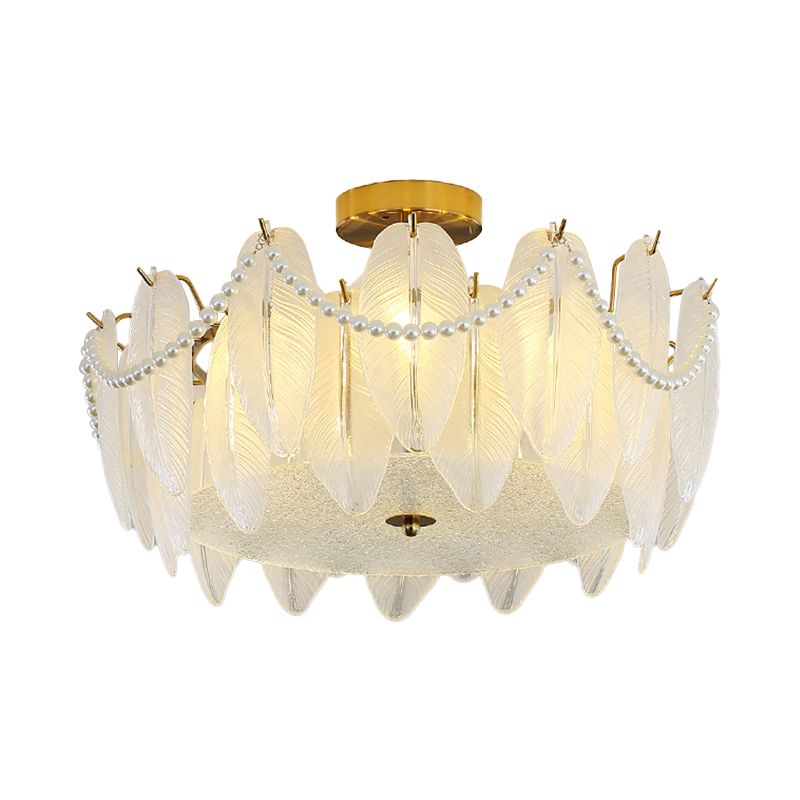 Modern Glass Ceiling Light Creative Flush Mount Light Fixture for Bedroom