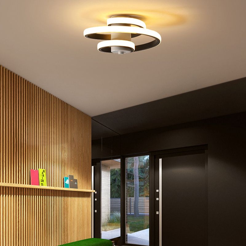 Metal Linear Shape Flush Mount Light Modern Style 1 Light Flush Ceiling Light Fixtures