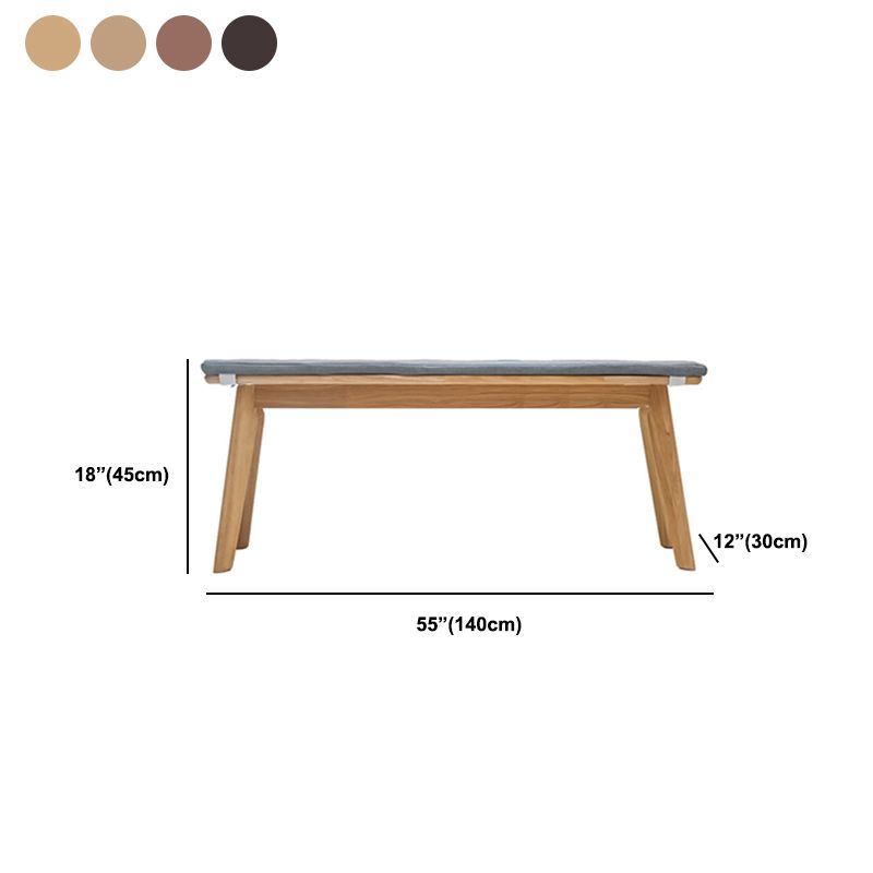 11.8 Inch Wide Modern Seating Bench Solid Wood Rubberwood Bench