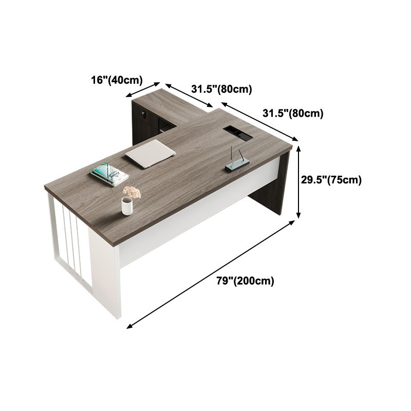 Rectangular and L-Shape Computer Desk Contemporary Manufactured Wood Desktop Desk