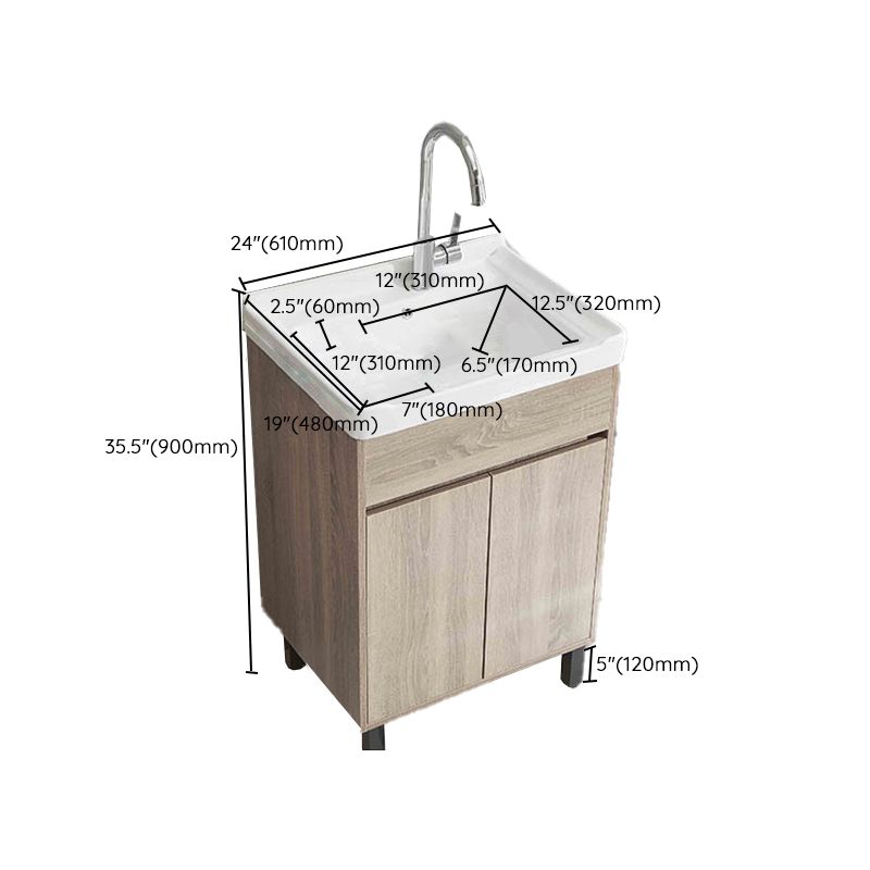 Modern Wood Bathroom Vanity Set Freestanding Single-Sink Bath Vanity