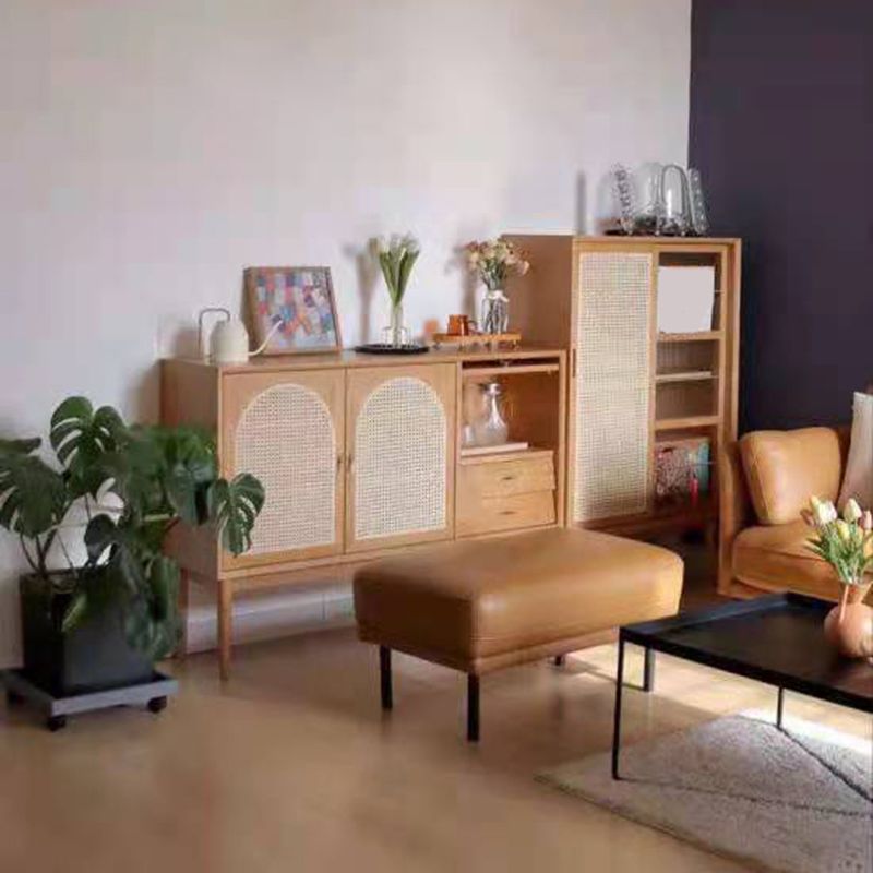 Wooden Sideboard Modern Minimalist Home Buffet with Drawers and Cabinets