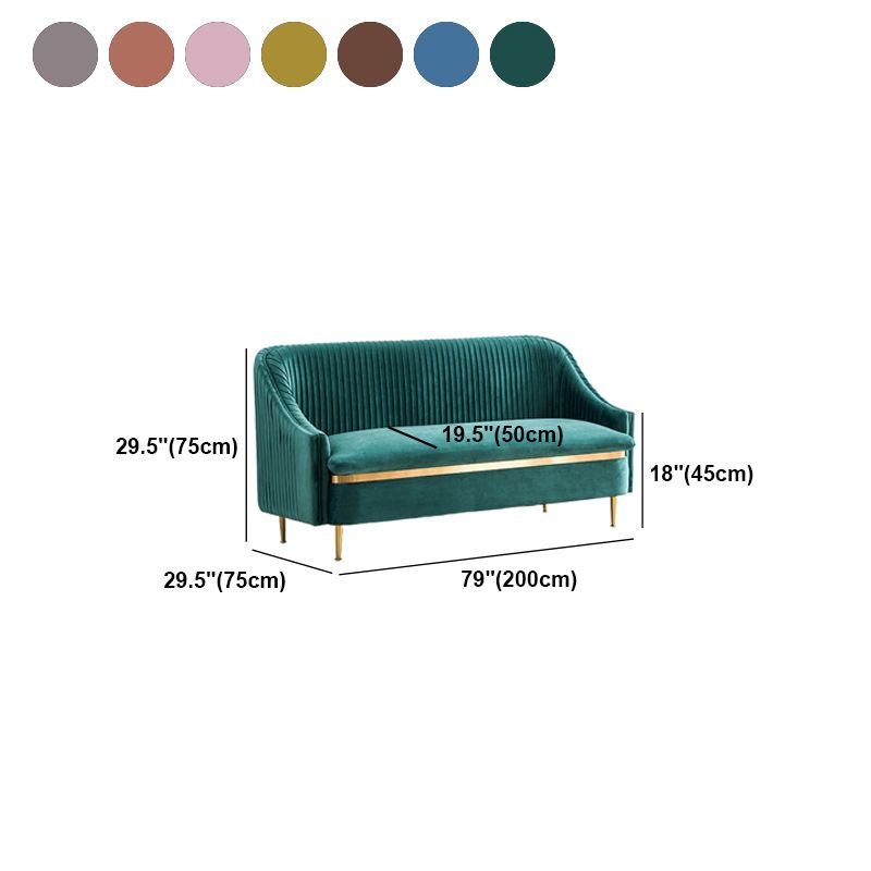 29.5"H Microsuede / Velvet Solid Color Sloped Arm Sofa for Living Room