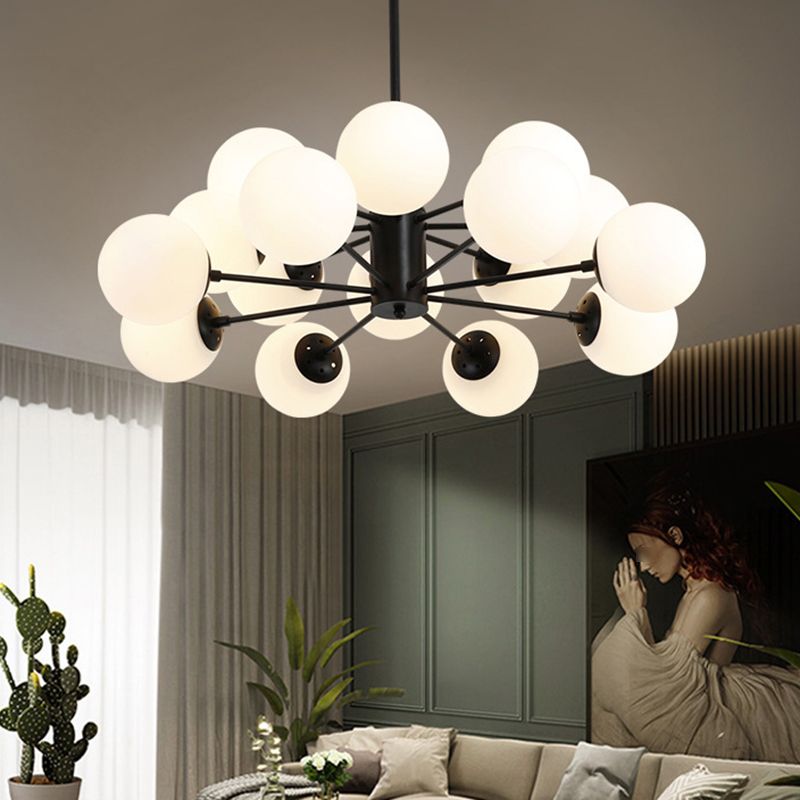 Modern Glass Shade Chandelier Globe Multi Light Chandelier Pendant for Living Room