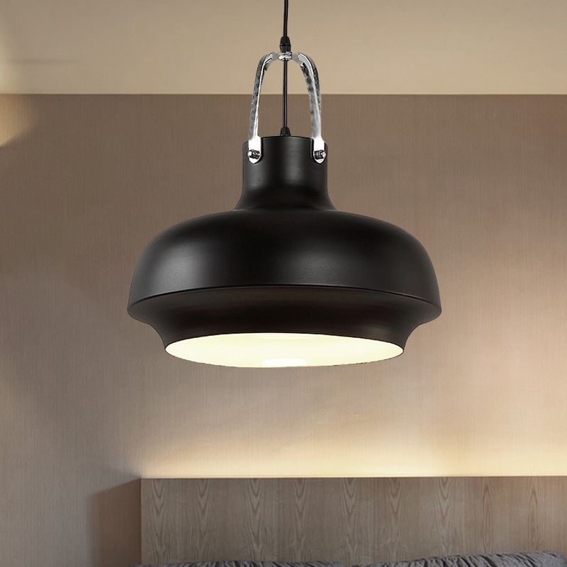 Metallic Urne Drop Anhänger Leicht Industrial 1 Kopf Speisezimmer Suspensionslampe in Weiß/Schwarz, 10 "/16"/19 "W.