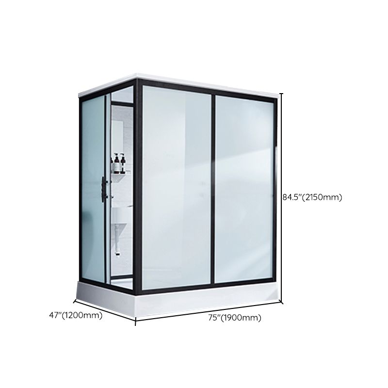 Framed Tempered Glass Shower Kit with Base Included Framed Shower Stall