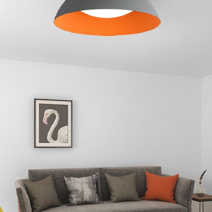 Gray + Orange en forma de techo LED Light Nordic Style Simplicity Aluminio Lighting Fexture para dormitorio