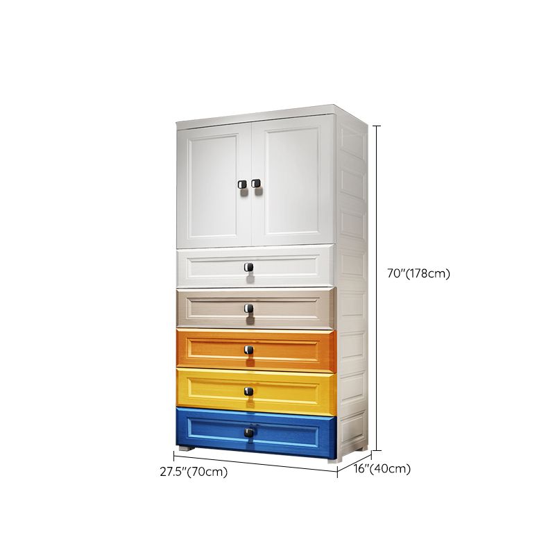 Contemporary Wardrobe Armoire Plastic Wardrobe Closet with Drawers