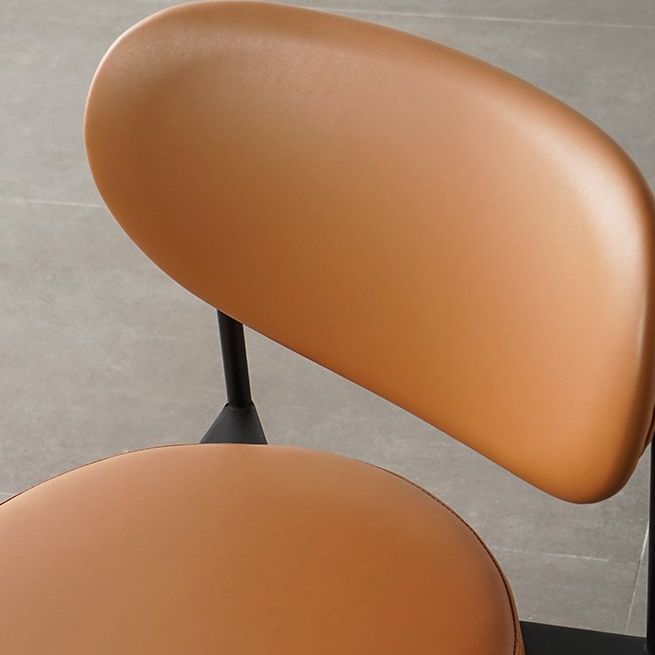 PU Leather Side Chair Modern Style Open Back Dining Side Chair for Indoor