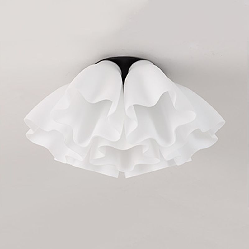 Modern Style Flush Light Glass 3/5/7 Lights Flush Ceiling Light in White