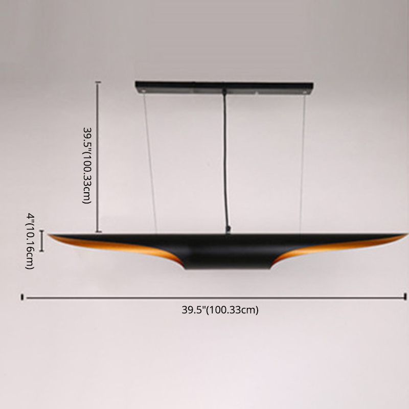 2 luci Lampade a sospensione lineare Light Affermazione di metallo contemporaneo per il ristorante