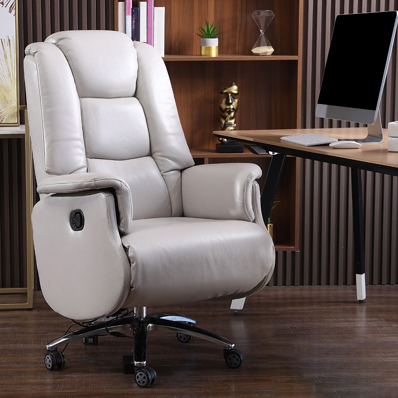 Swivel Manual Standard Recliner Solid Color Faux Leather Recliner Chair