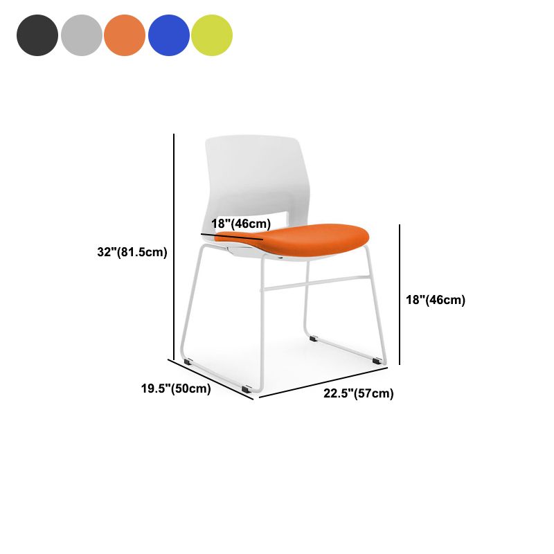 Plastic Low Back Conference Chair Modern Steel Frame Armless Chair