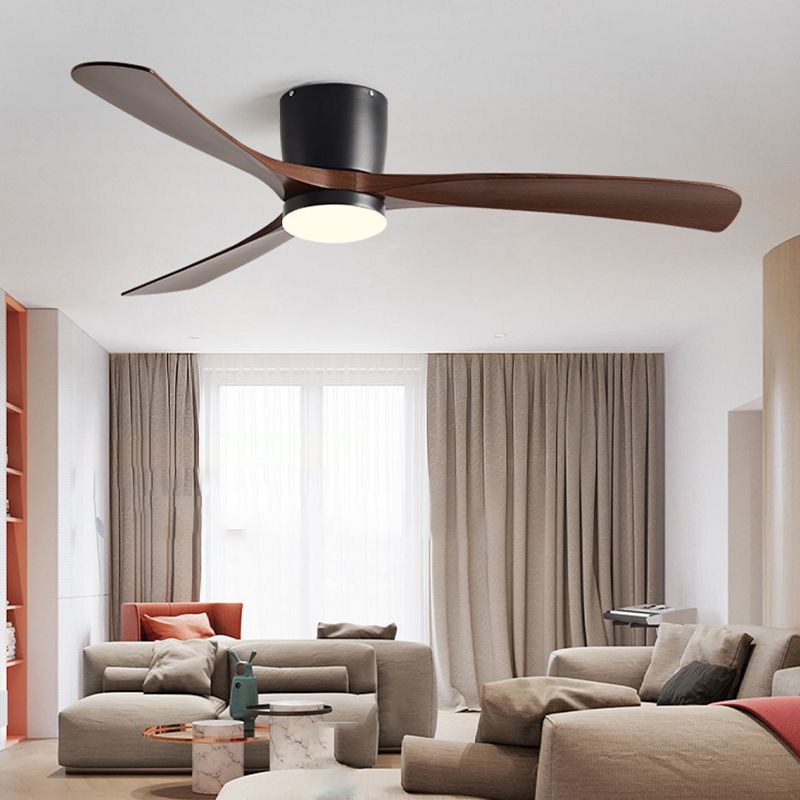 Wooden Ceiling Fan Light Fixture Simple LED Ceiling Lamp for Bedroom