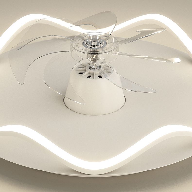 Modernism Single White Ceiling Fan Lamp LED Acrylic Ceiling Fan Light