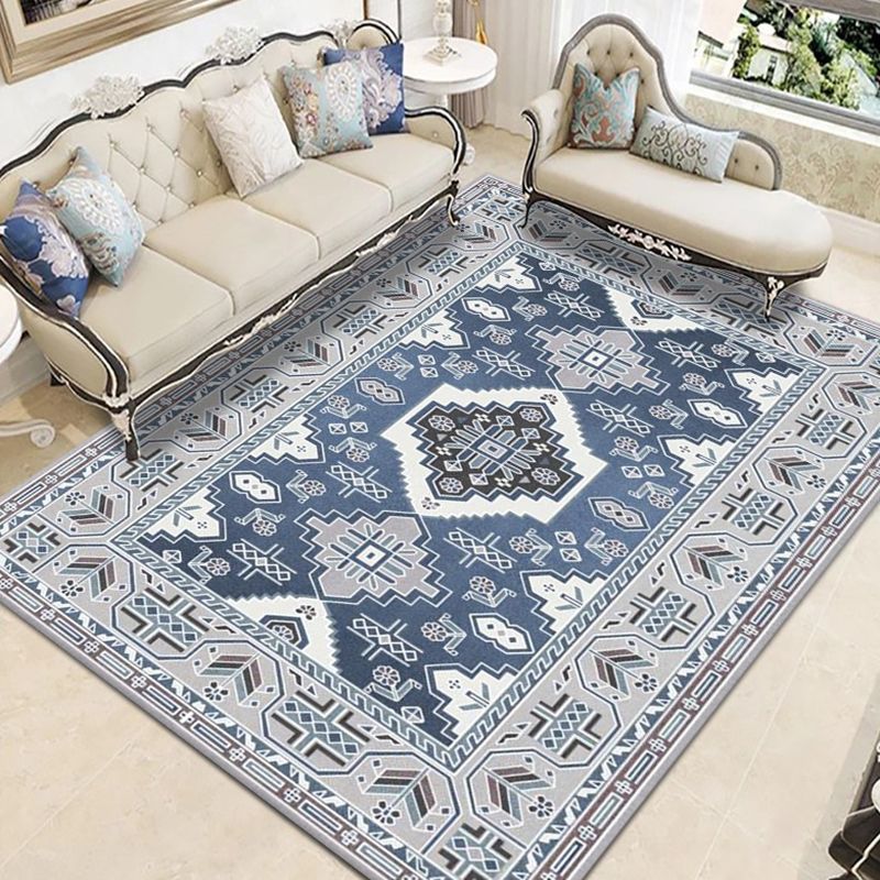 Moroccan Southwestern Print Rug Polyester Carpet Stain Resistant Area Carpet for Home Decoration