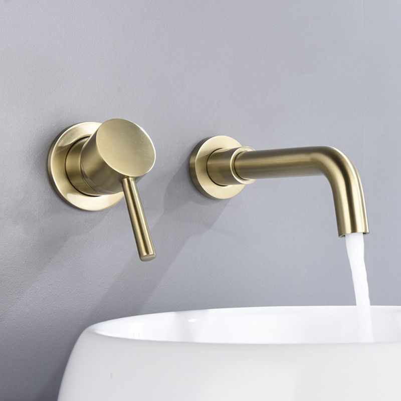 Wall Mounted Faucet 2 Holes Bathroom Faucet with Single Lever Handle