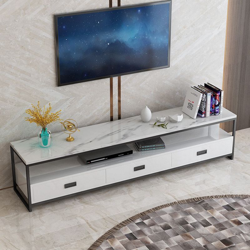 Modern TV Stand Console Open Storage Media Console TV Stand with 3 Drawers