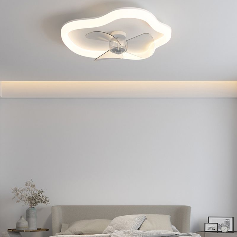 3-Blade Modernism Ceiling Fan White LED Fan with Light for Home