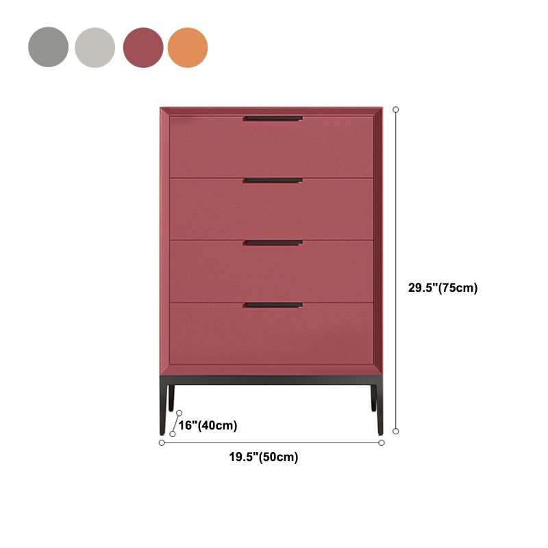 Leather Chest with Metal Legs Vertical Storage Chest with Drawers for Bedroom