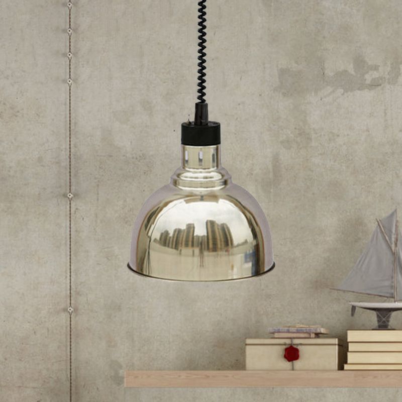 Retro Stylish Dome Suspension Light Ausleitbar 1 Kopfmetall -Anhängerbeleuchtung in Bronze/Kupfer für Innenräume